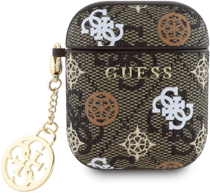Guess Airpods 1 en 2 Case Peony on 4G - Bruin