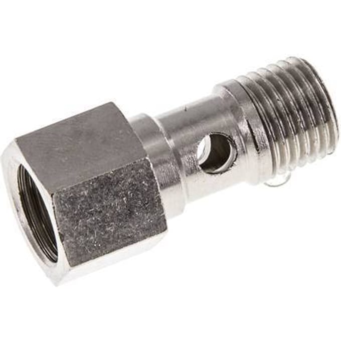 Banjobout 1-weg Vernikkeld Messing G1/4'' Buiten- en Binnendraad 25mm [2 Stuks]