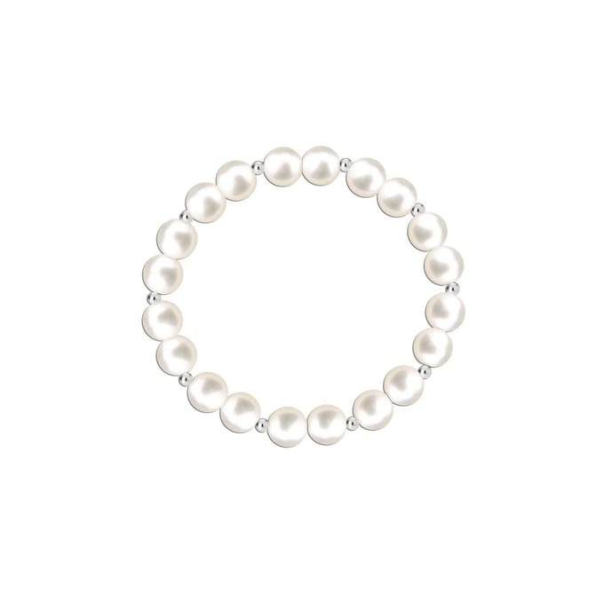 Dames Elastische Parels Bracelet in 925 Sterling Zilver BIPU014