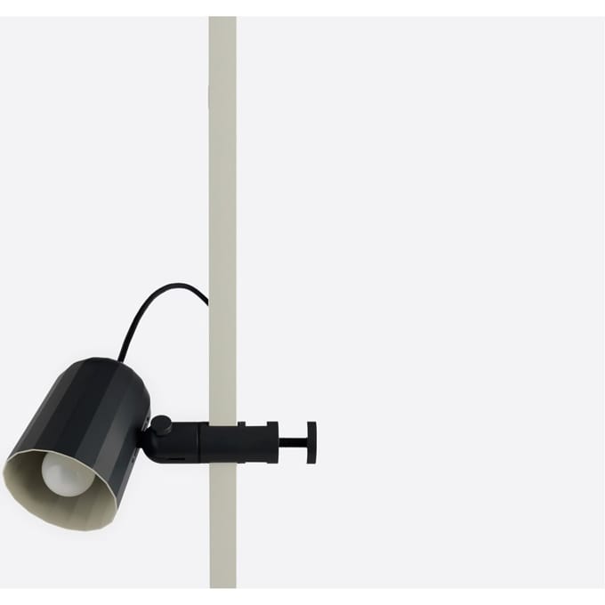 HAY klemlamp Noc Clip, donkergrijs, metaal, stekker, E14