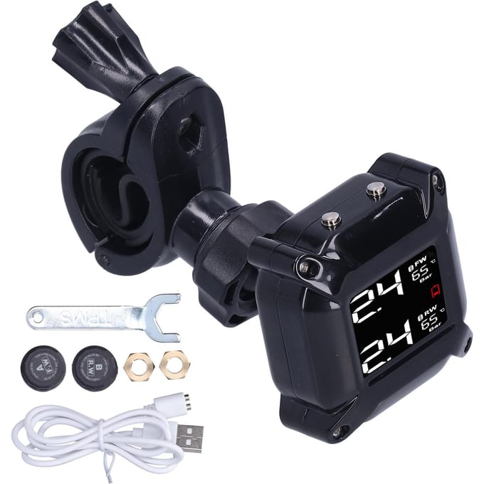 Système de Surveillance de la Pression des Pneus Chargement Magnétique USB avec Capteurs Universel pour Motos black