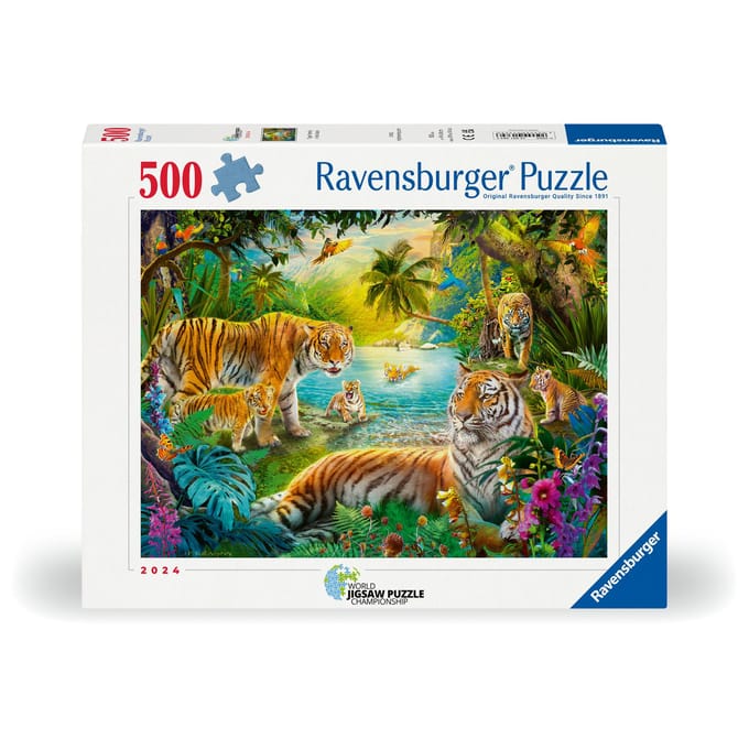 Ravensburger puzzel tijgers in de oase - 500 stukjes puzzel.