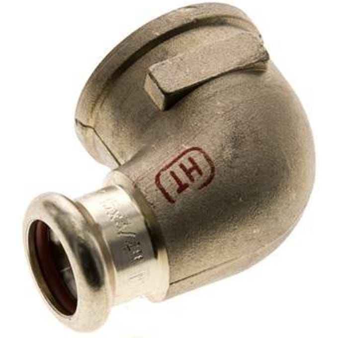 90 graden L-Perskoppeling - 15mm & Rp 3/4'' Persmof - Koperlegering