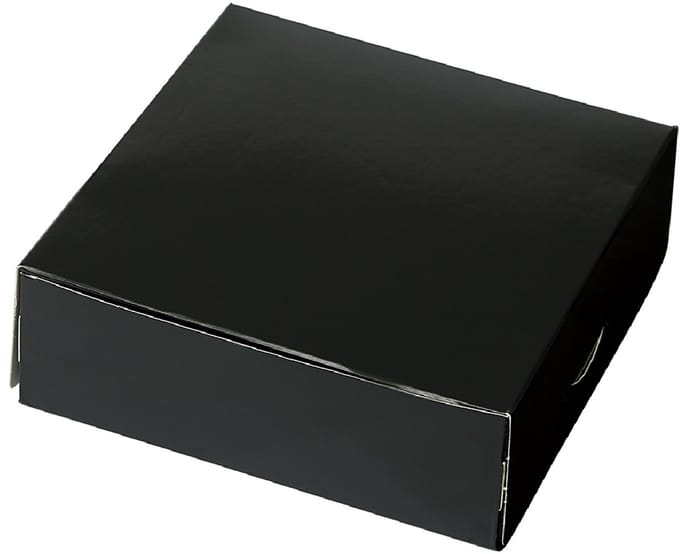 Taartdoos 15x15x5cm. Zwart 3st