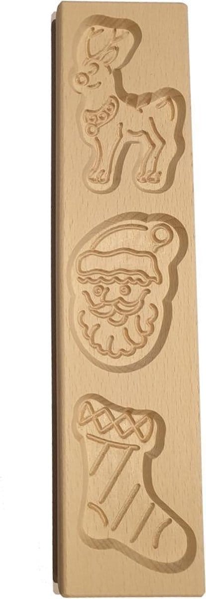 Speculaasplank Kerst - Rendier, Kerstman, Kerstsok - Habitas4U