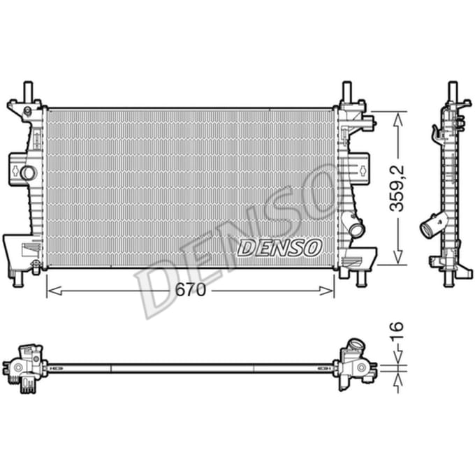 Radiator, motorkoeling DENSO DRM10114