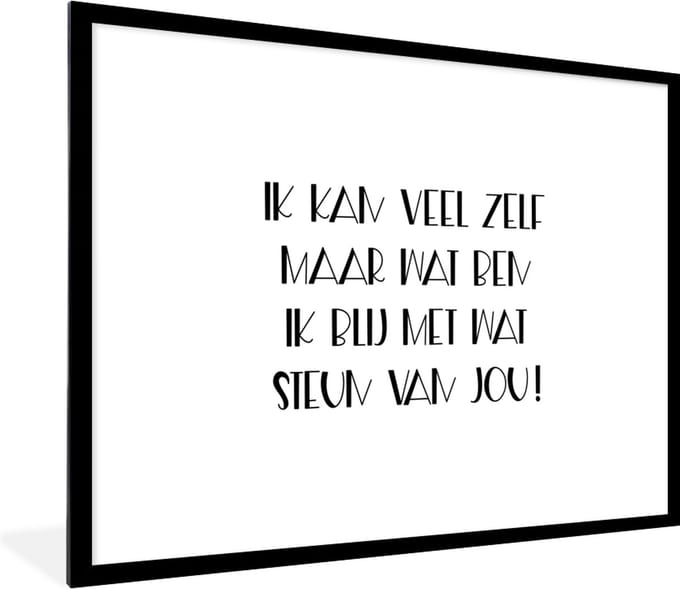 Fotolijst incl. Poster - Sterkte - Quotes - Wit - Steun - 80x60 cm - Posterlijst