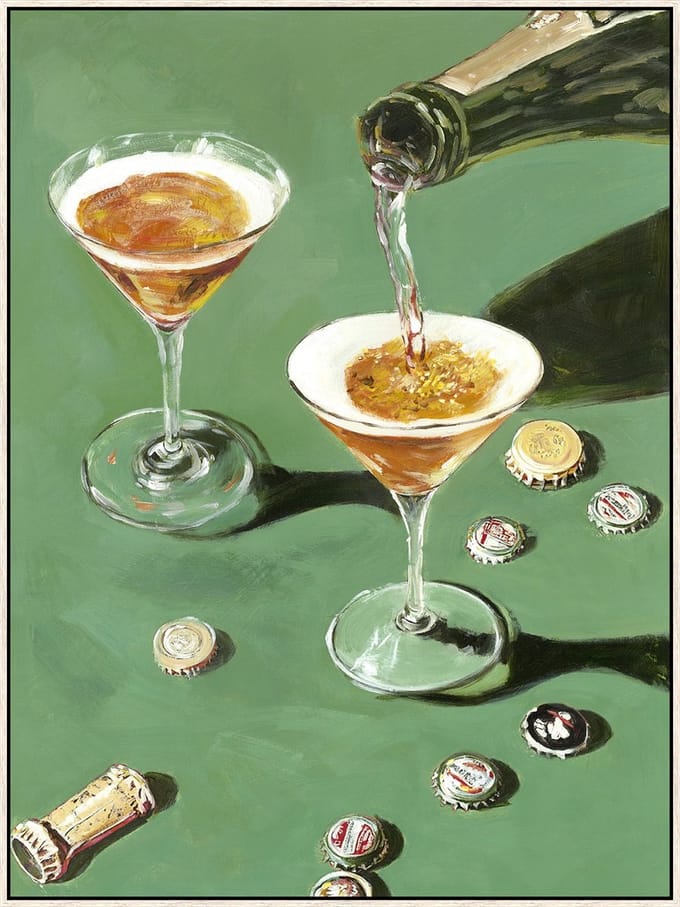 Schilderij met frame 60x80cm cocktails
