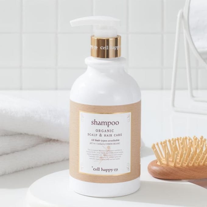 [CELL HAPPY CO] Shampooing Bio pour Soin du Cuir Chevelu et des Cheveux 300ml white