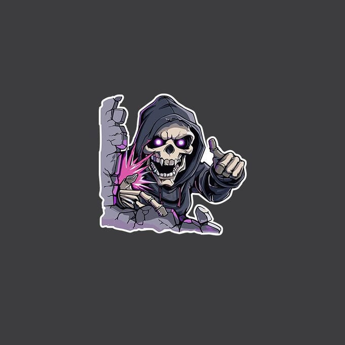 Halloween Grimace Auto Sticker Schedel Sticker Motorfiets Kras Afdekking Creatieve Body Sticker 18*17cm gray