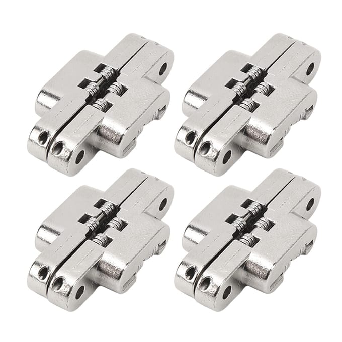 4 Stuks Mini Zinklegering Kruis Verborgen Scharnier 180 Graden Zwaai Sieradendoos Onzichtbaar Scharnier