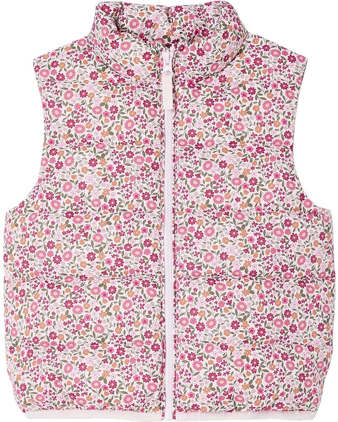 Vertbaudet Mouwloos donsjack met bloemenmotieven voor meisjes