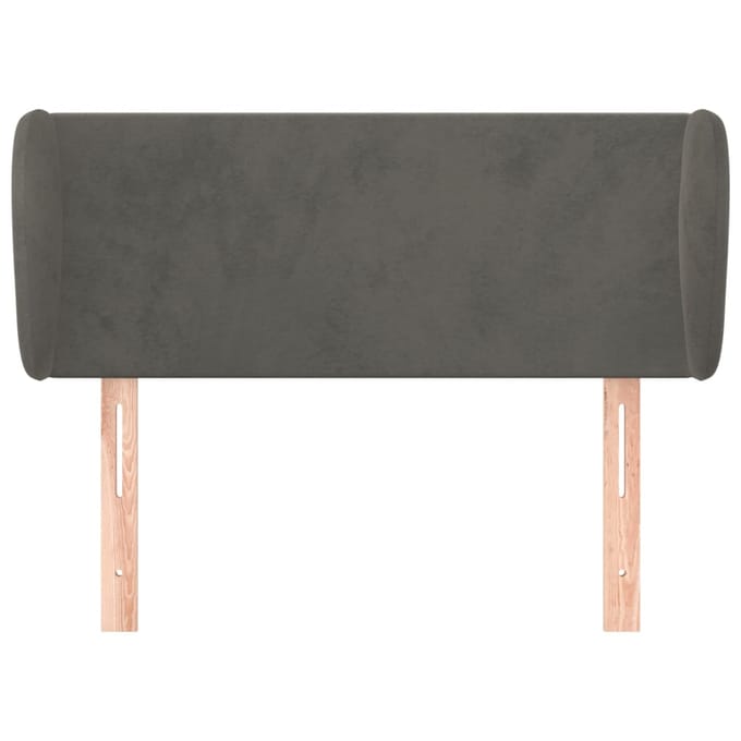 vidaXL - Hoofdbord - met - randen - 93x23x78/88 - cm - fluweel - donkergrijs