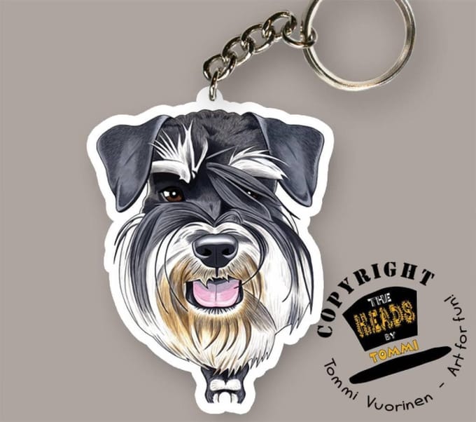Sleutelhanger Hond Miniature Schnauzer