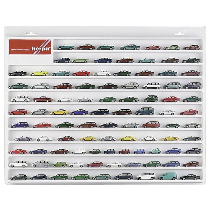 Vitrine voor Herpa personenauto's (Wit)