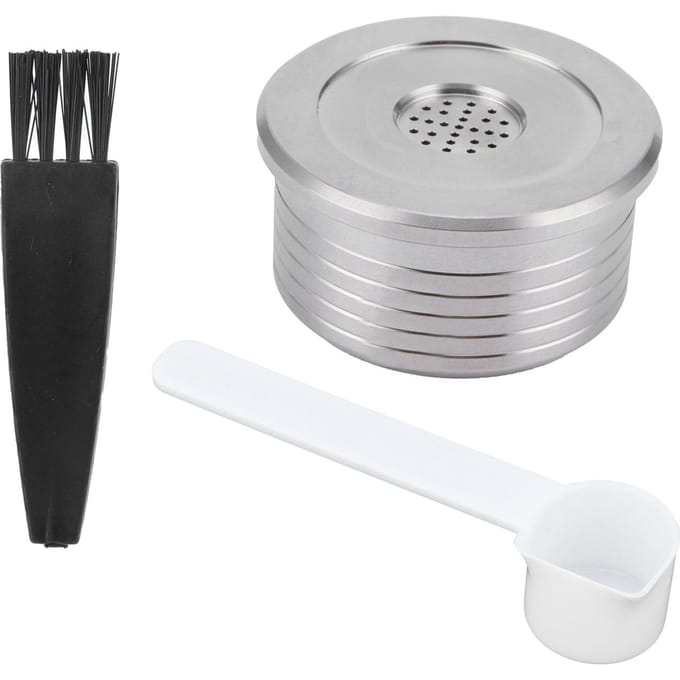 Herbruikbare Koffiecapsule met Lepel Borstel Geschikt voor DELTA Q NDIQ7323 Koffiezetmachine gray