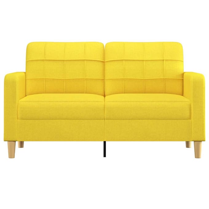 Vidaxl Bank 2-Persoons, Lichtgeel, 140 Cm, Bekleed met Stof
