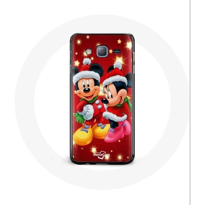 Coque - MANIACASE - Samsung Galaxy J3 2016 - Mickey Mouse et Minnie Mouse - Souple - Protection enfant