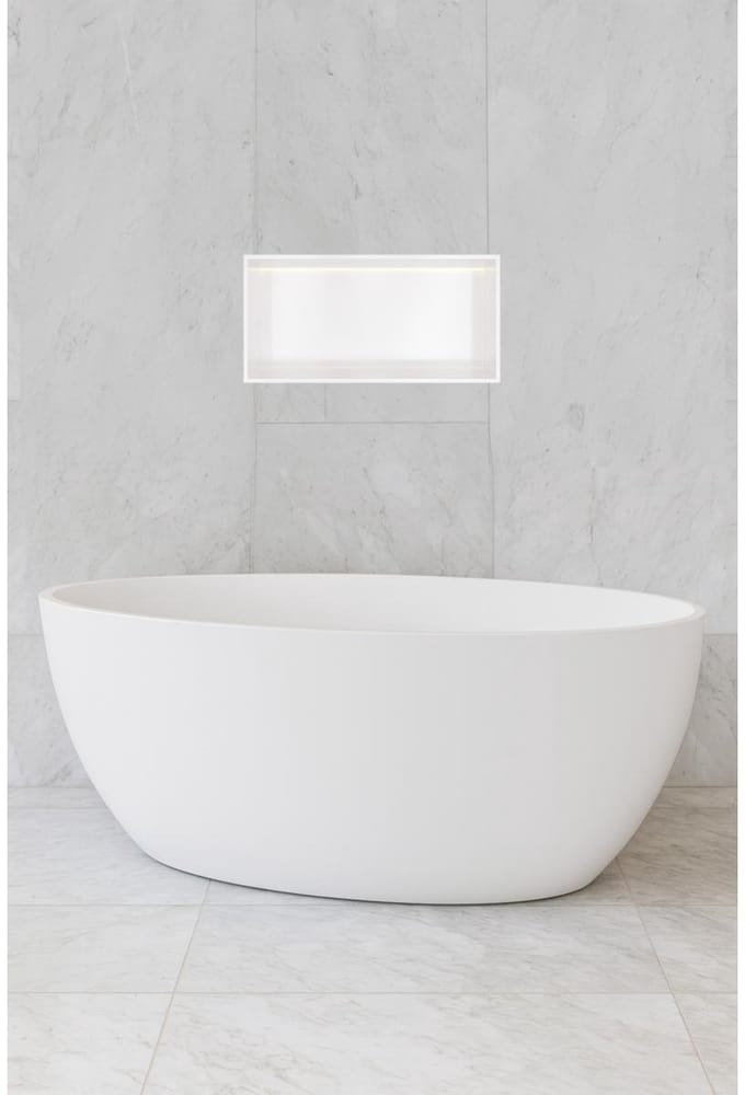 Hotbath &More BOX060L inbouwnis 30x60x10cm met verlichting mat wit