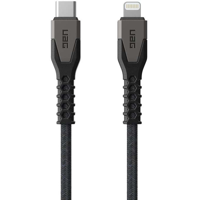 UAG Kevlar® Core USB-C naar Lightning oplaadkabel - 1,5 meter - Zwart / Grijs