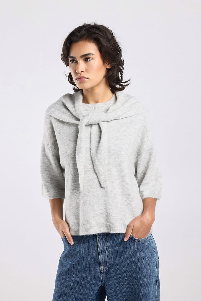 America Today Kemmy Light Grey Melange Maat: XL | Sweaters Outlet | Dames | Grijs
