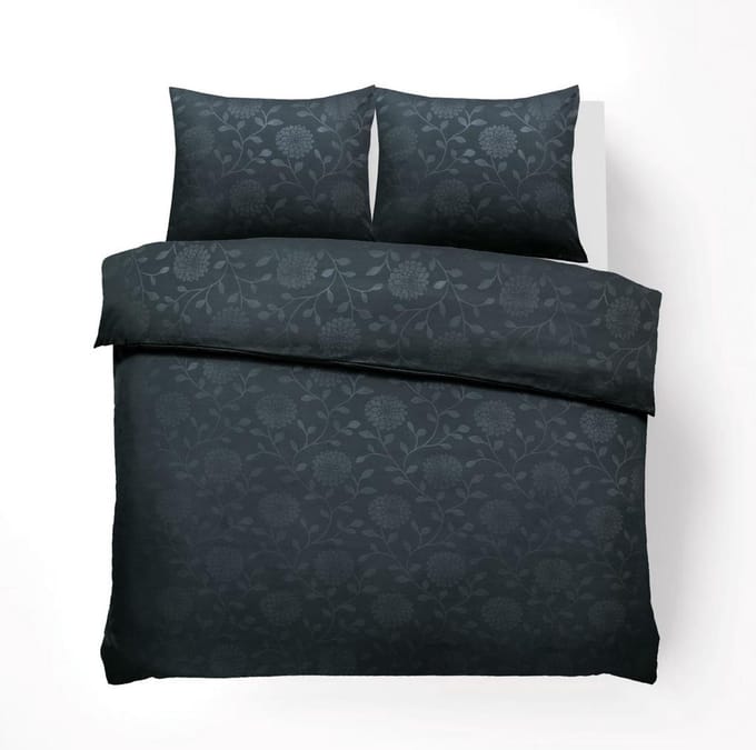 Husch Dekbedovertrek - Embossed Flower - 240x200/220 - Antraciet