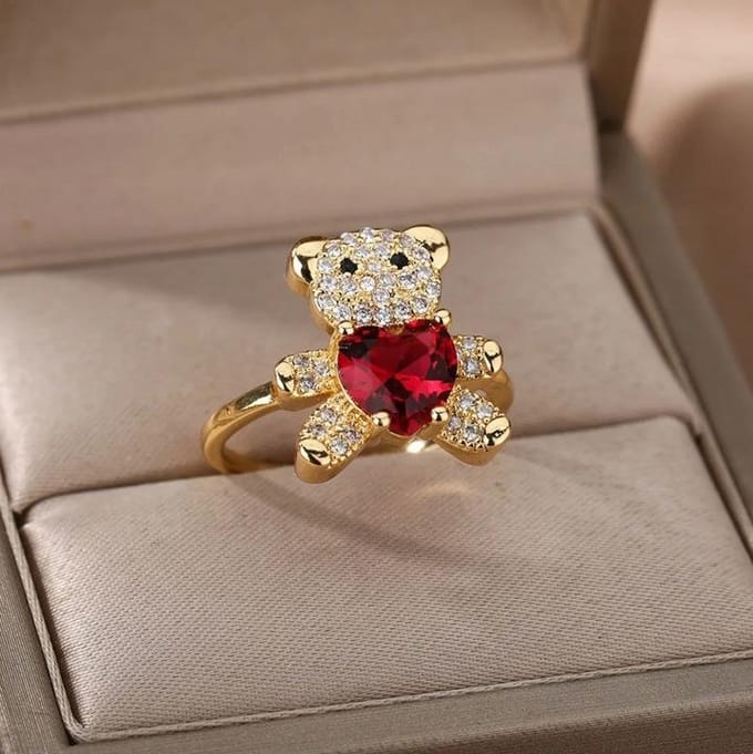 Ring gouden driehoek mineralen - Messing - Verzilverd - Edelsteen - M