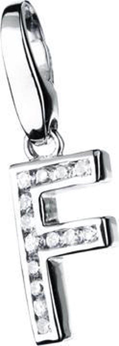Charm | bedel | zilver | letter | F | zirkonia