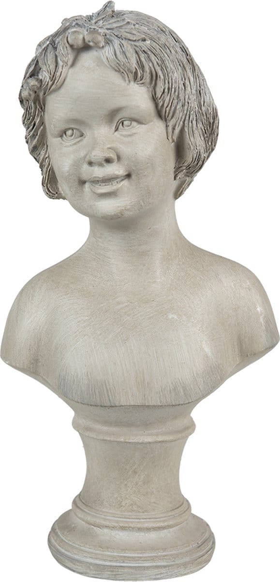 Clayre & Eef Beeld Meisje 14x9x27 cm Beige Polyresin
