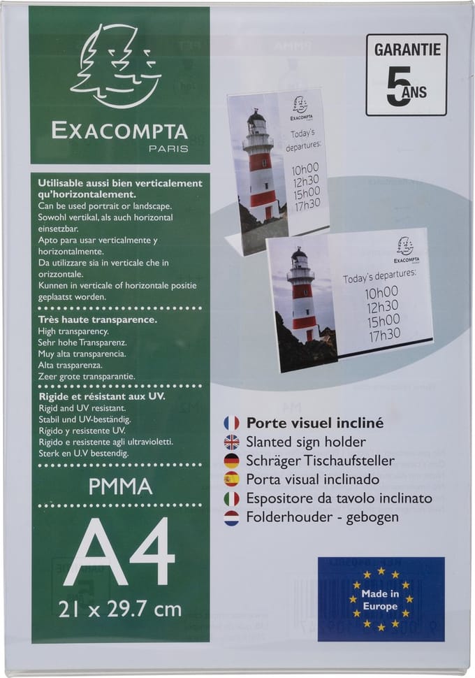 Exacompta 30x Folderhouder hellend A4 transparant - Transparant - 84058D