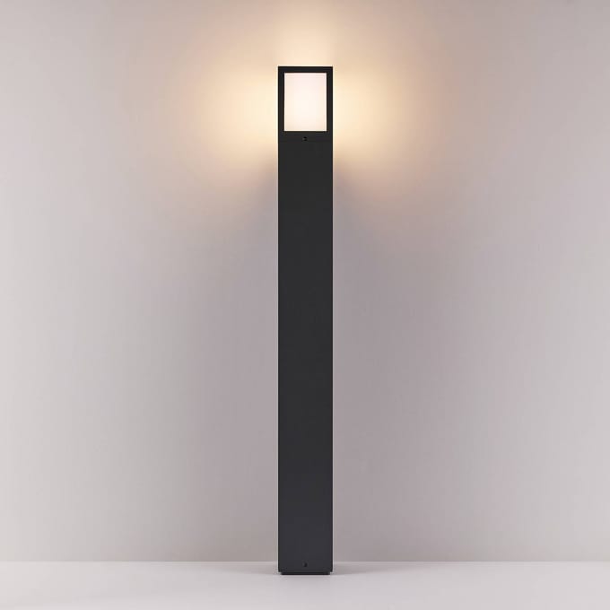 Deko-Light Tuinpadverlichting Facado II, hoogte 100 cm, hoekig, donkergrijs/opaal