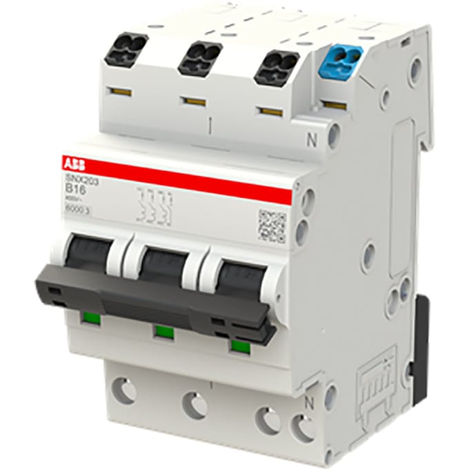 ABB SNX203-B16 3-Pool+N Aardlekautomaat 16A B-Curve - 2CSS256301R0165 - E3ZUH