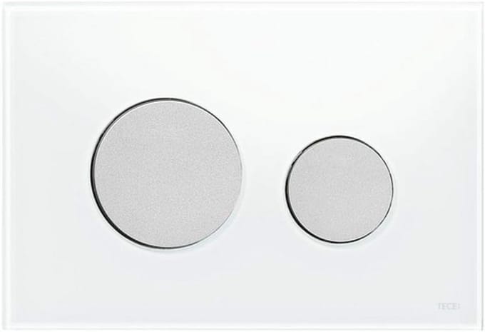 Wc Bedieningsplaat Glas Wit Chroom Dubbele Spoeltechniek