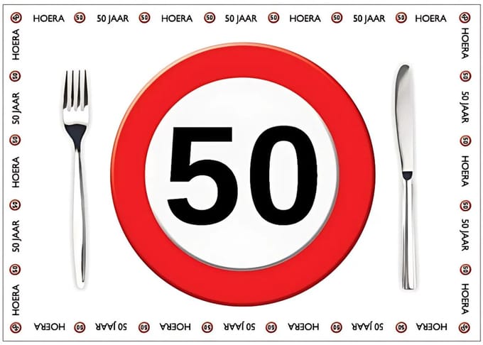 Papieren placemats 50 jaar 10 stuks