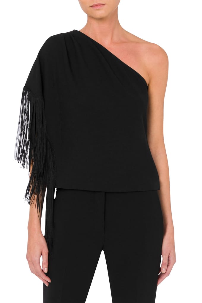 Moschino One-shoulder Top With Fringes Black Größe: 38 | Blusen Outlet | Damen | Schwarz