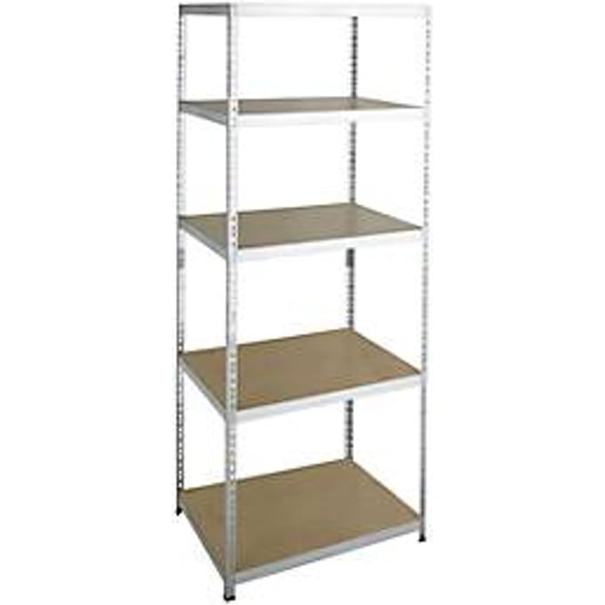 Legbordstelling - zware belasting - complete stelling - met 5 legborden - B 920 x D 460 x H 2400 mm - gegalvaniseerd
