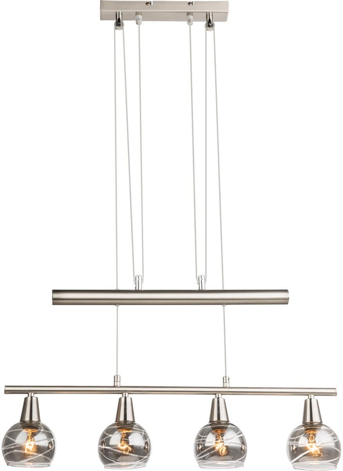 Globo - hanglamp - Roman - nikkel - metaal - grote eettafellamp - E14_LED - 54348-4Z