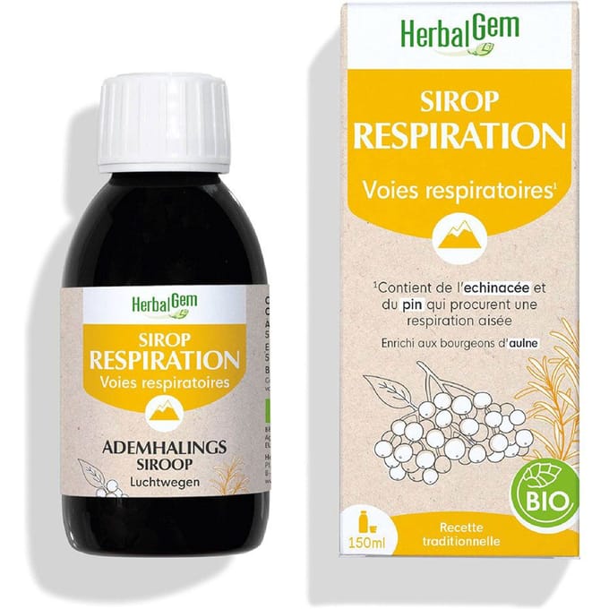 Herbalgem - Ademhalingssiroop Luchtwegen - Bio - 150 ml