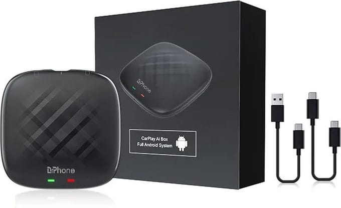 DrPhone ProConnectX2 CarPlay AI Box – Draadloos CarPlay & Android Auto – 4G LTE – GPS – 4GB RAM / 64GB – Android 9