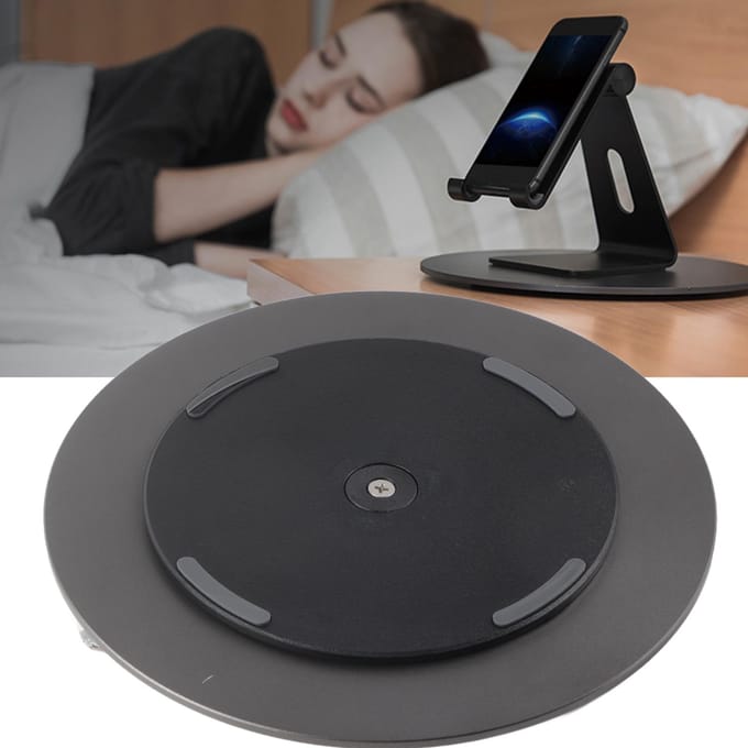 Draaibare Computermonitorvoet 360 Graden Diepgrijs Matte Aluminiumlegering Standaard black