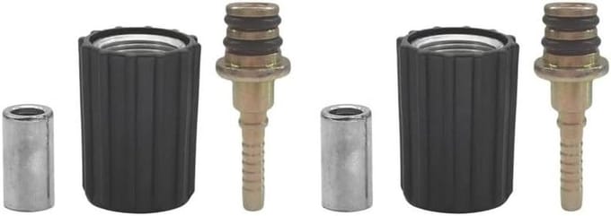 Hogedrukreiniger Koppeling - Slang Adapter - Waterslang Reparatie - Stevige Staalconstructie - Set van 2 - Zilver