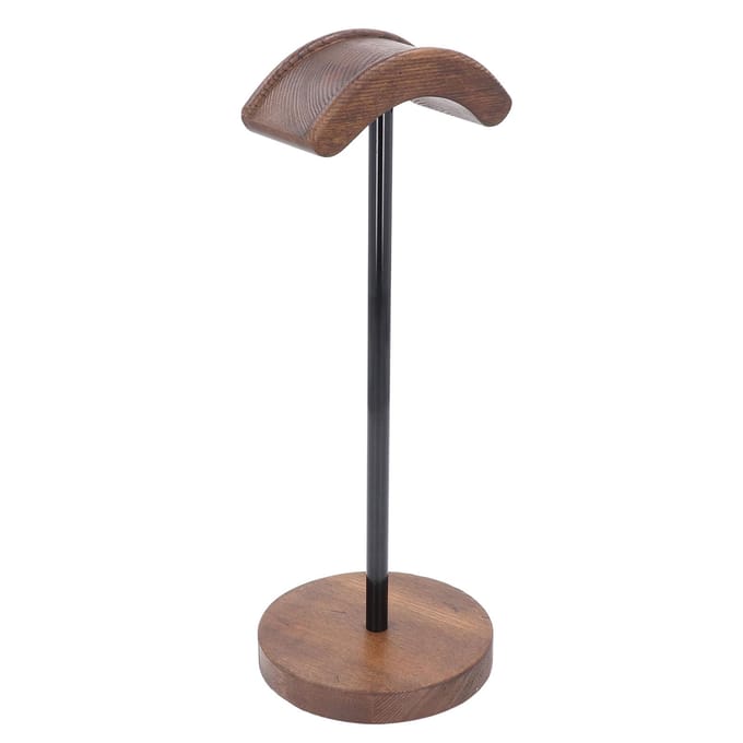 Houten Koptelefoonstandaard Metalen Headsethouder Bluetooth Gaming Oortelefoonrek met Solide Zware Basis black