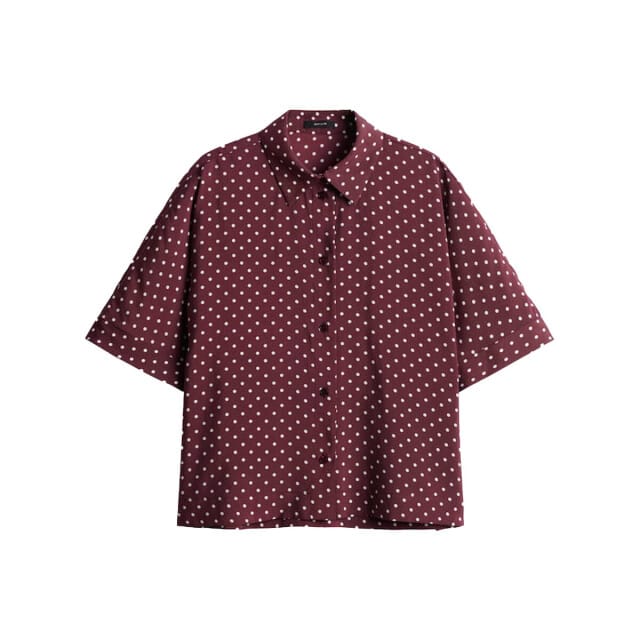 Regular fit blouse met korte mouwen van modalmix model 'Farise polkadot'
