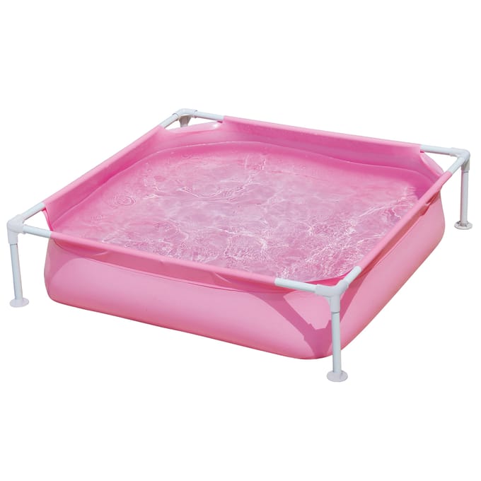 Summer Waves Frame Zwembad Vierkant - 122 x 122 x 30 cm - Roze - zwembaden