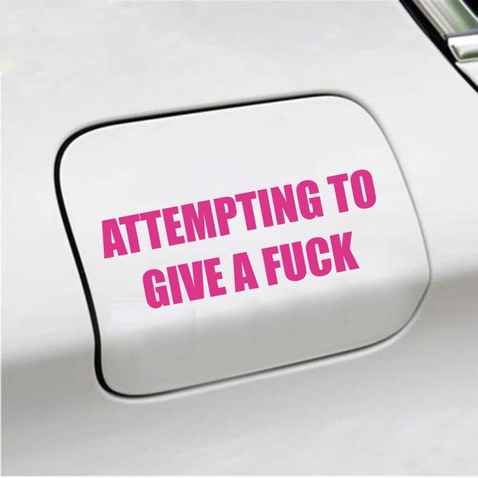 Bumpersticker - Attempting To Give A Fuck - 5,1 X 14,8 - Roze