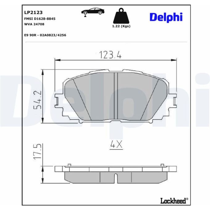 Remblokset DELPHI LP2123, voor