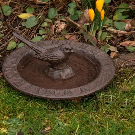 Zonnewijzer Met Vogelbad - Drinkbak - Ø25x10 cm Bruin Esschert Design