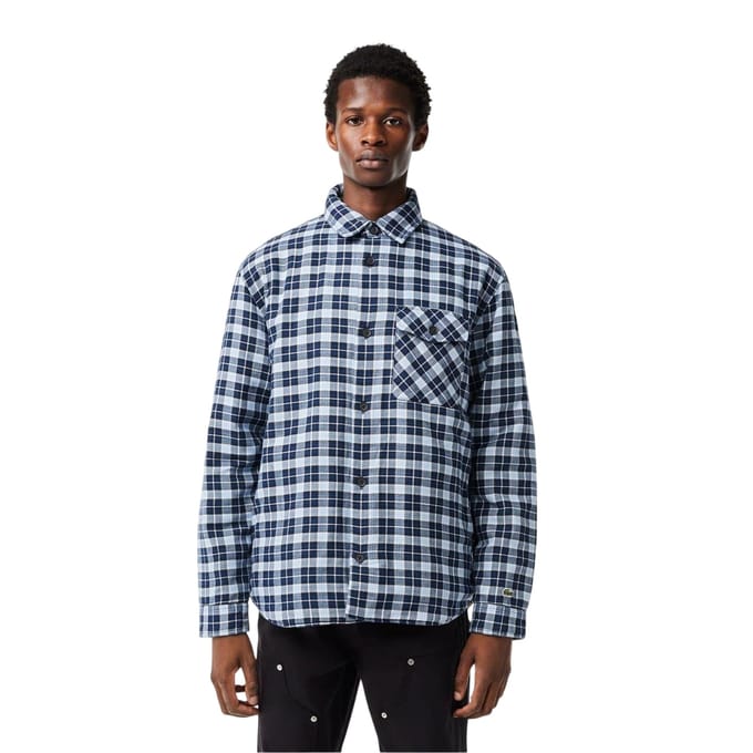 Lacoste Geruit herenoverhemd met lange mouwen (Methylblauw)