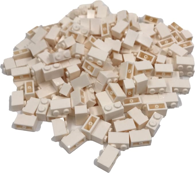 200 Bouwstenen 1x2 | Wit | Compatibel met Lego Classic | Keuze uit vele kleuren | SmallBricks