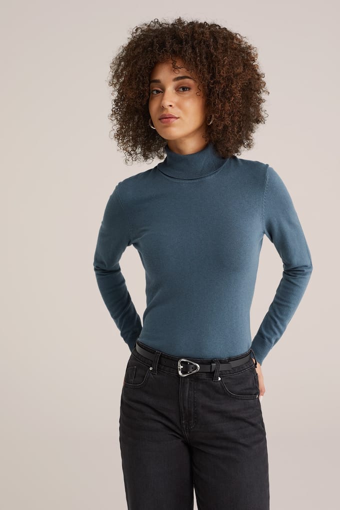 WE Fashion Knitted Pullover Greyish Blue Taglia: 3XL | Maglie a manica lunga Outlet | Donna | Blu